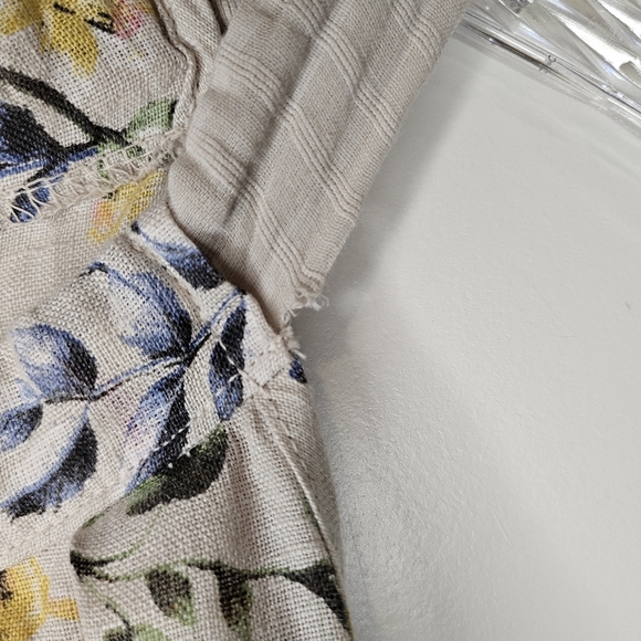 Made in Italy 100% Linen Floral Halter Top Tie Back Boho Cottagecore S Loose Fit - Picture 6 of 11